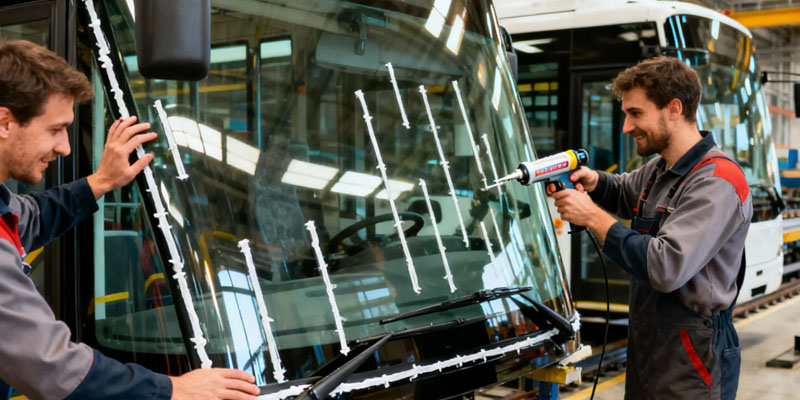 客車擋風(fēng)玻璃漏水用什么膠